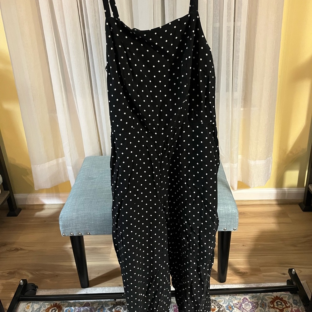 Old Navy Black and White Polka Dot Jumpsuit